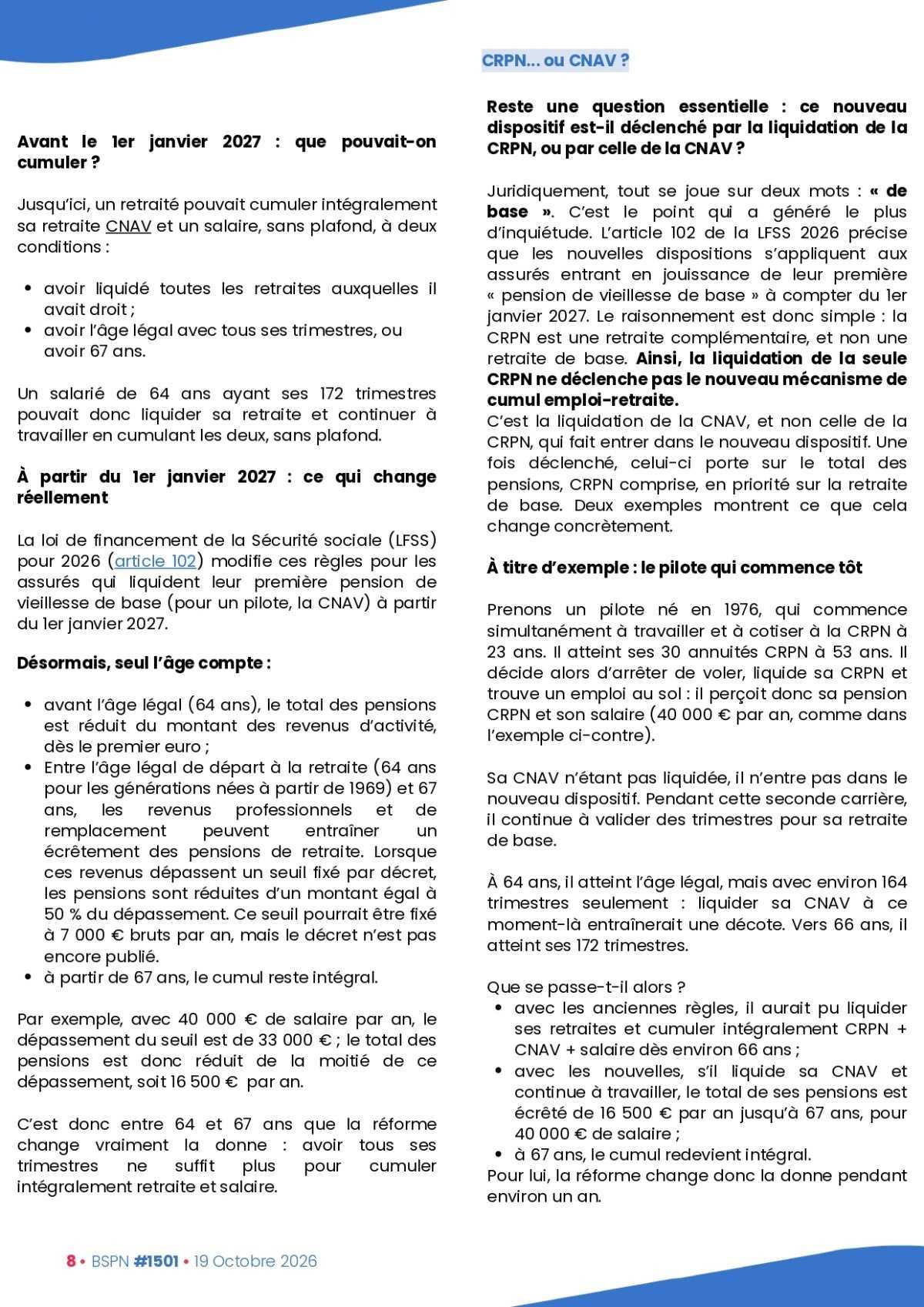 ALTER // Bulletin Syndical du Personnel Naviguant # 1501