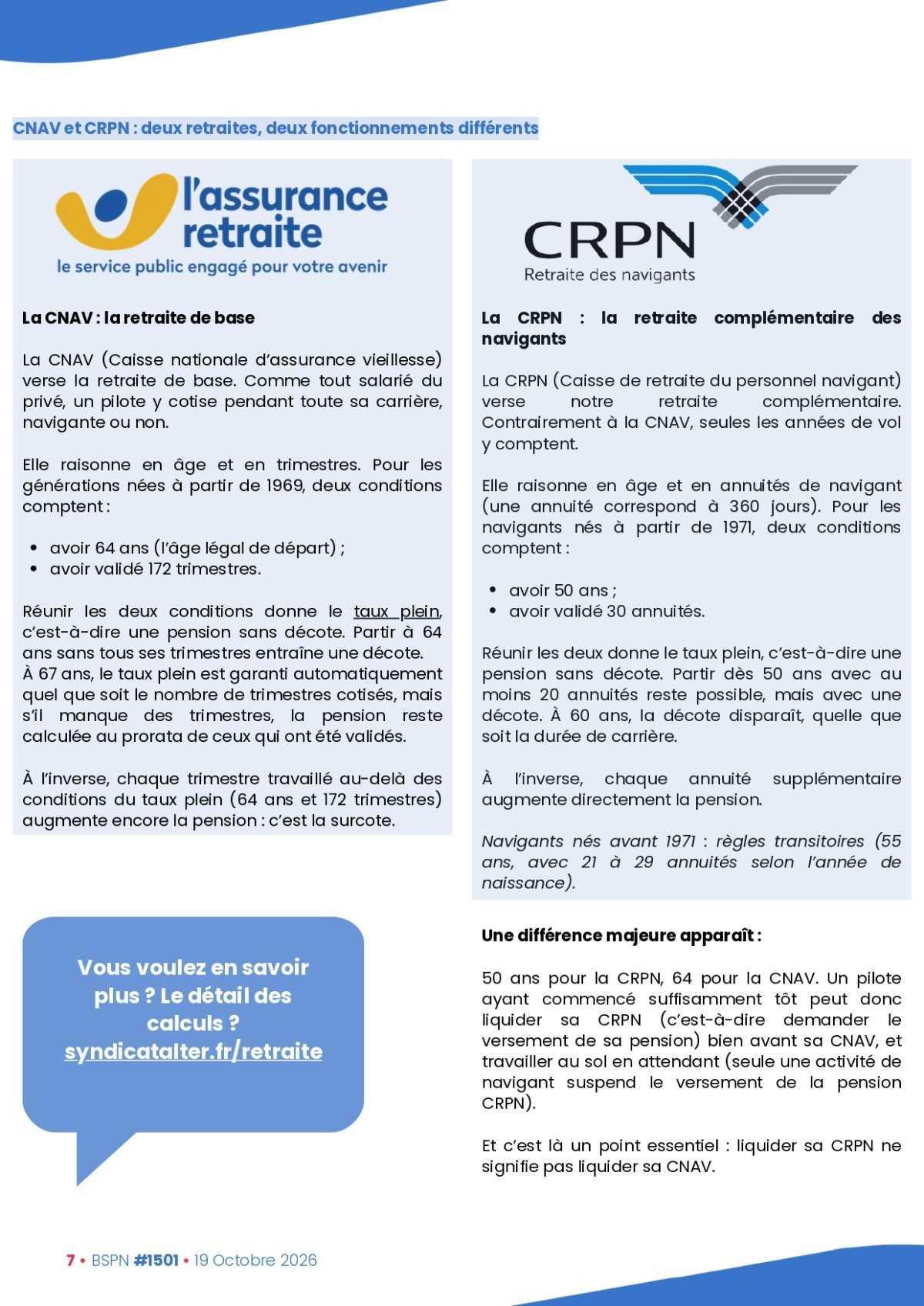 ALTER // Bulletin Syndical du Personnel Naviguant # 1501