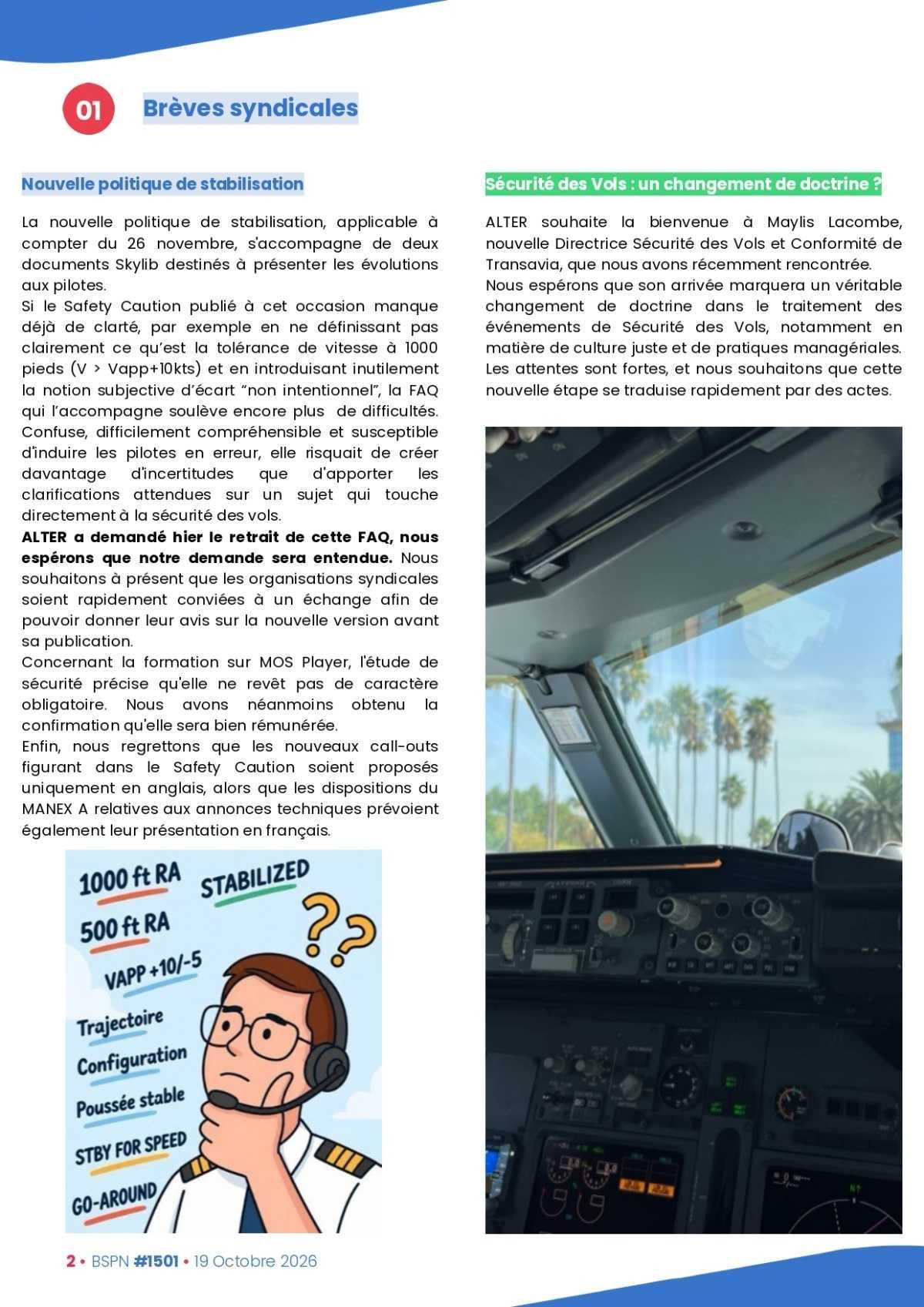 ALTER // Bulletin Syndical du Personnel Naviguant # 1501