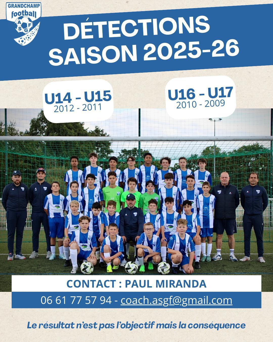 DETECTIONS U14 A U17