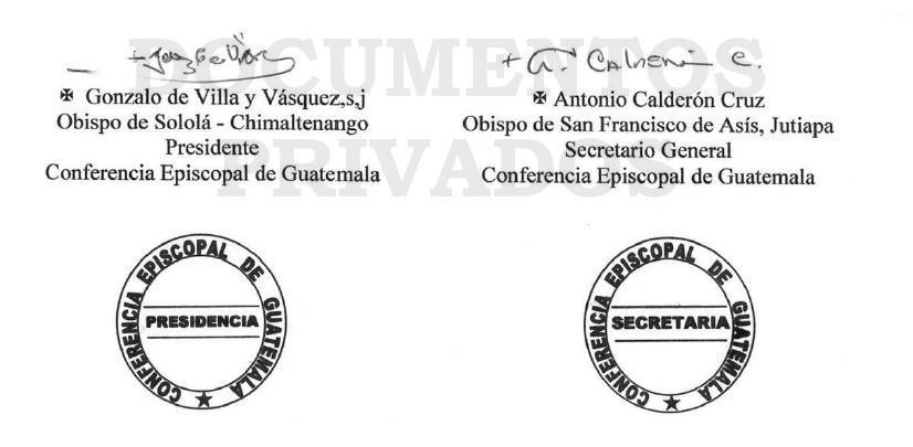 Comunicado de la Conferencia Episcopal de Guatemala Comunicado de la Conferencia Episcopal de Guatemala