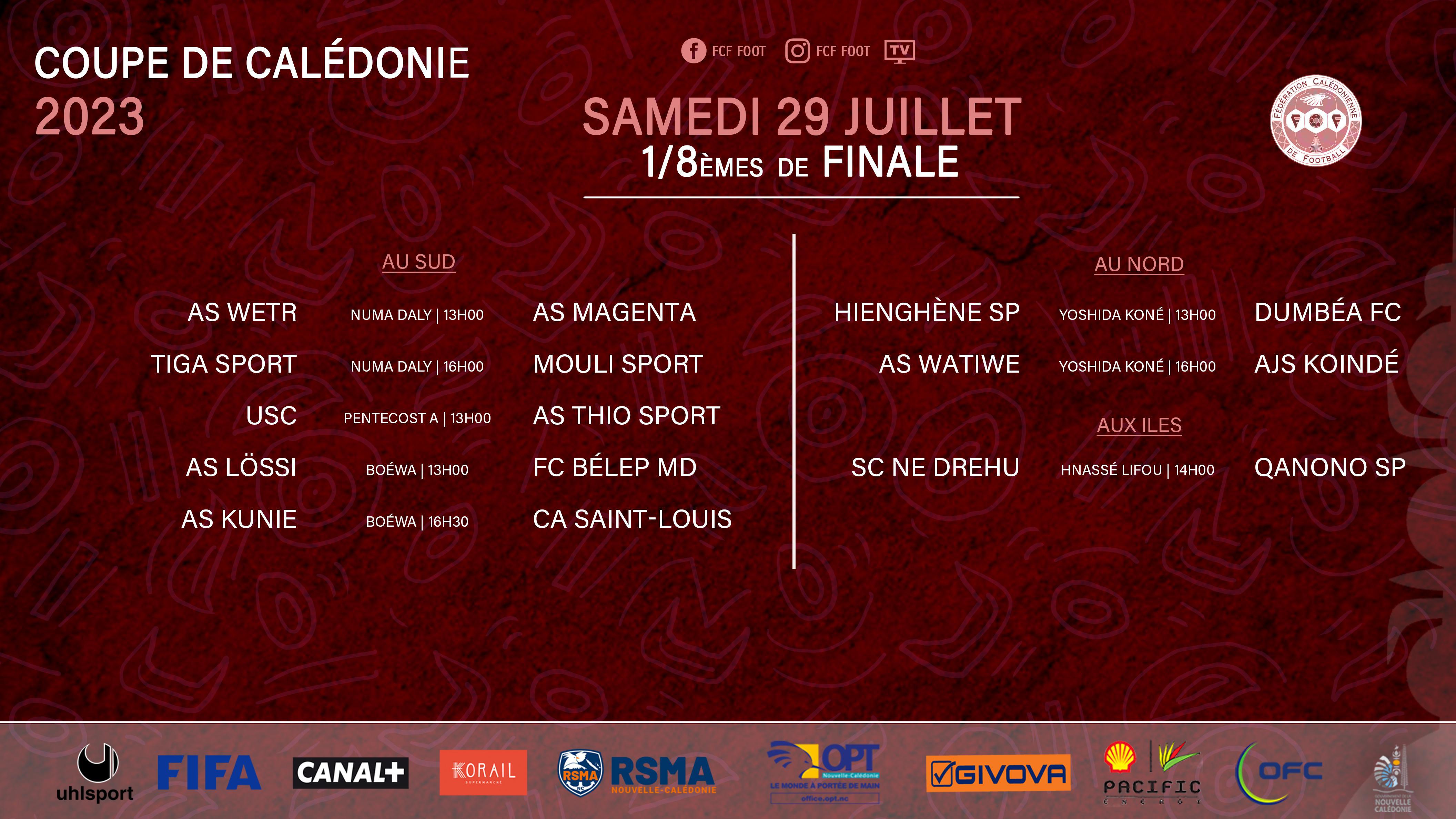 ES OUVEA et l'ASC BOULOUPARIS déboutés, QANONO SPORT en huitièmes | COUPE DE CALEDONIE (programme complet)