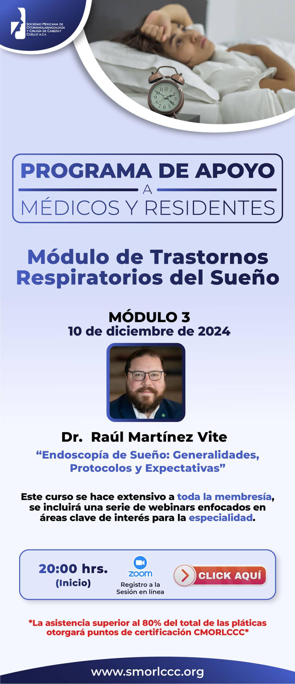 Programa de Apoyo a Médicos y Residentes - Endoscopía de Sueño: Generalidades, Protocolos y Expectativas