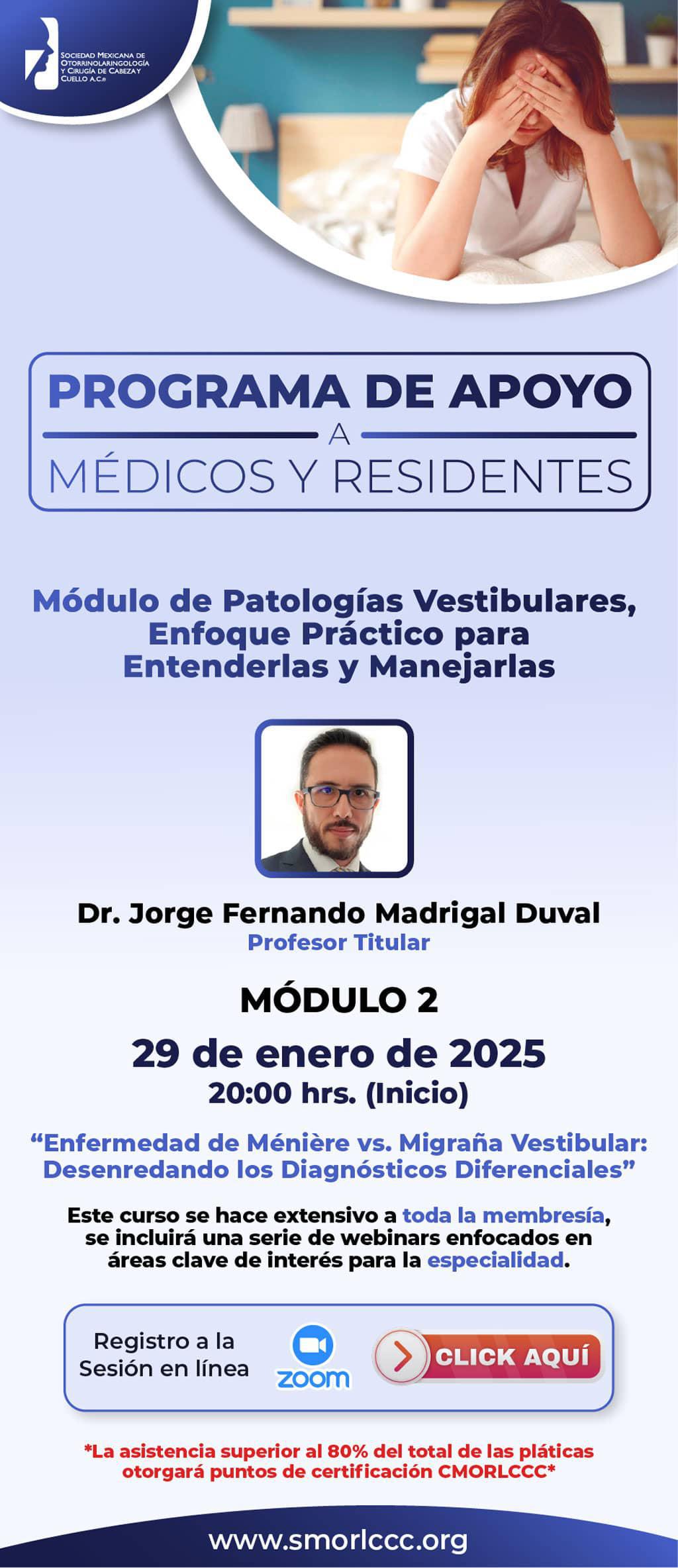 Programa de Apoyo a Médicos y Residentes - Enfermedad de Ménière vs. Migraña Vestibular: Desenredando los Diagnósticos Diferenciales