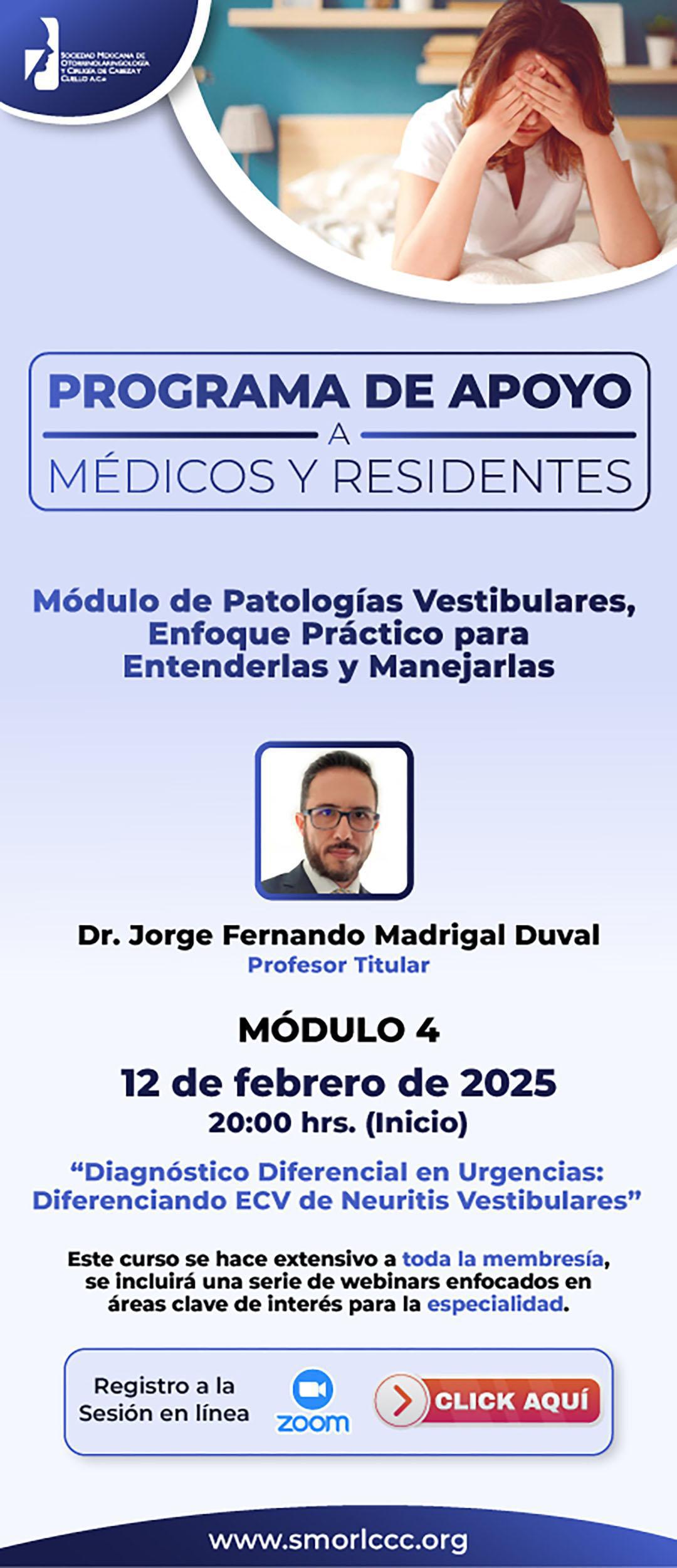 Programa de Apoyo a Médicos y Residentes - Diagnóstico Diferencial en Urgencias: Diferenciando ECV de Neuritis Vestibulares