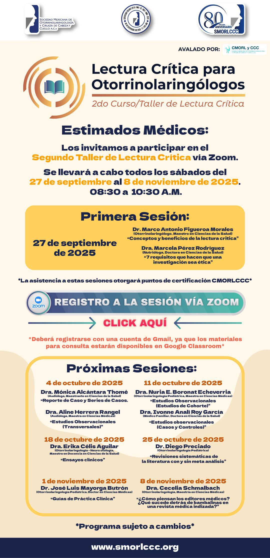 2do Curso/Taller Lectura Crítica para Otorrinolaringólogos