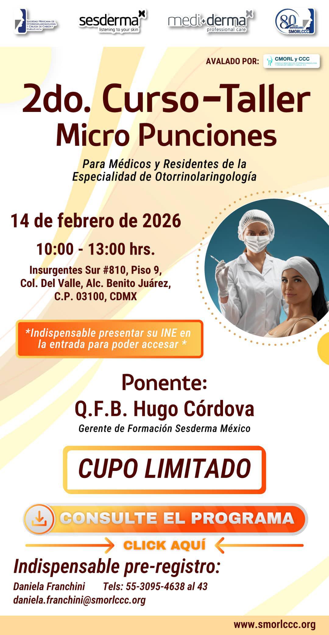 2do. Curso-Taller Micro Punciones Para Médicos y Residentes de la Especialidad de Otorrinolaringología