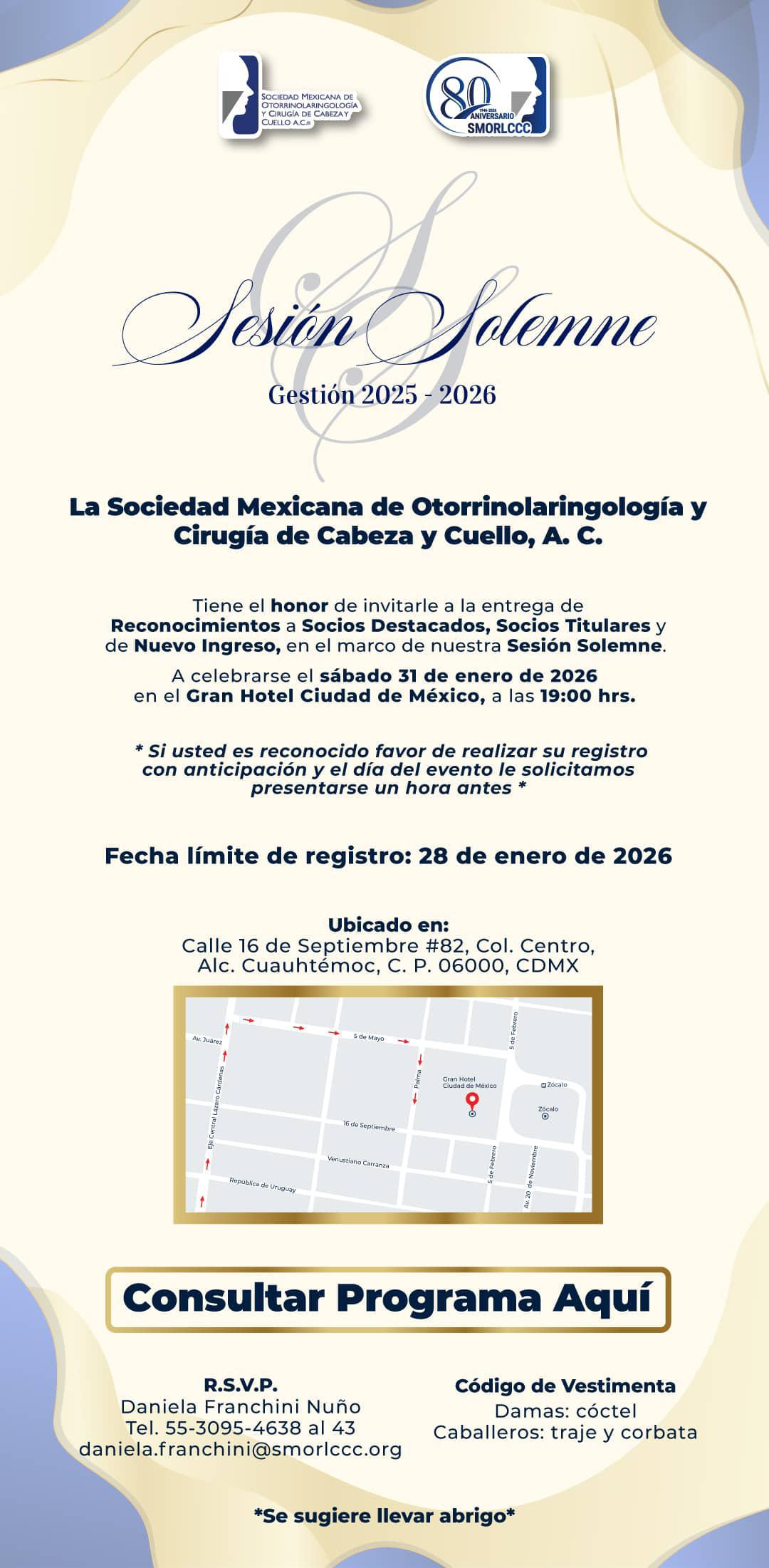 Sesión Solemne SMORLCCC 2026