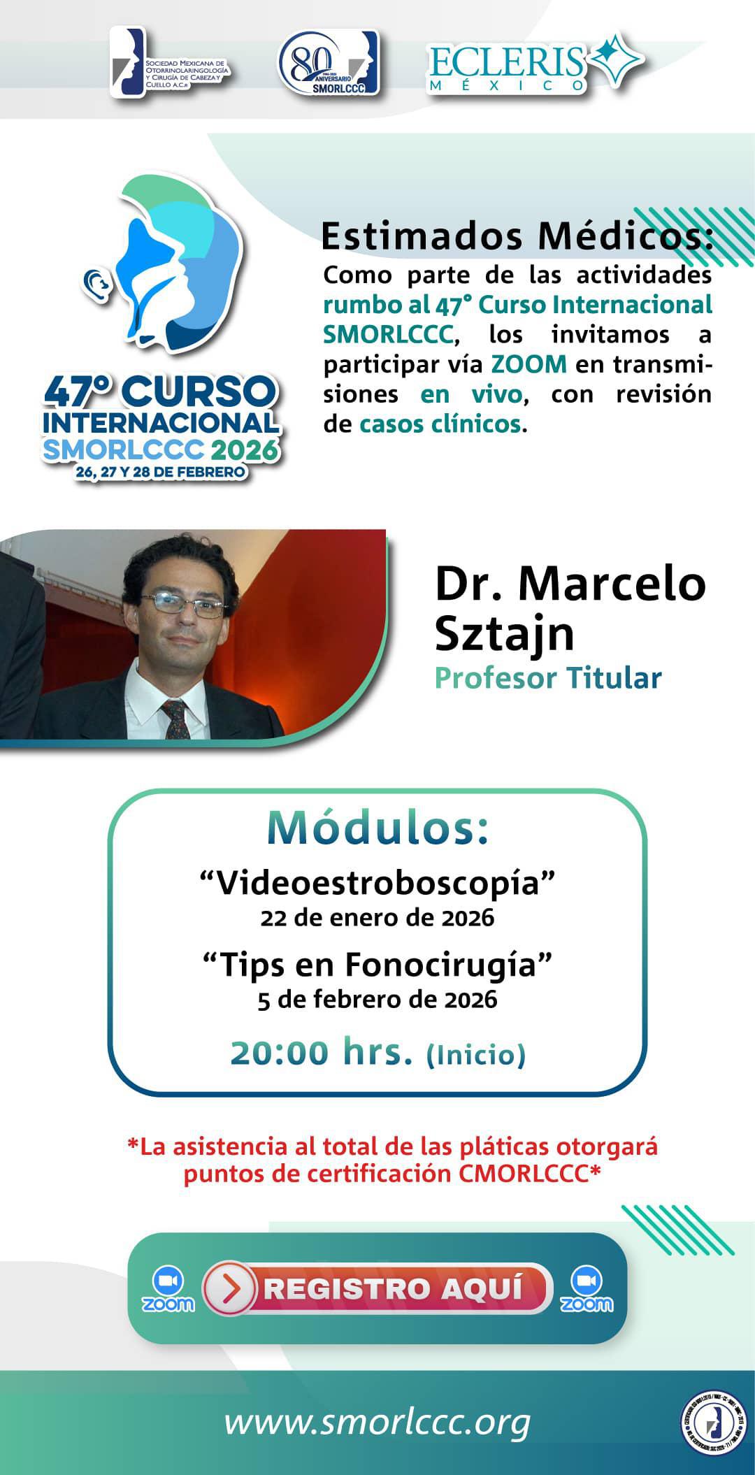 Sesión I Revisión Online de Casos Clínicos rumbo al 47º Curso Internacional SMORLCCC