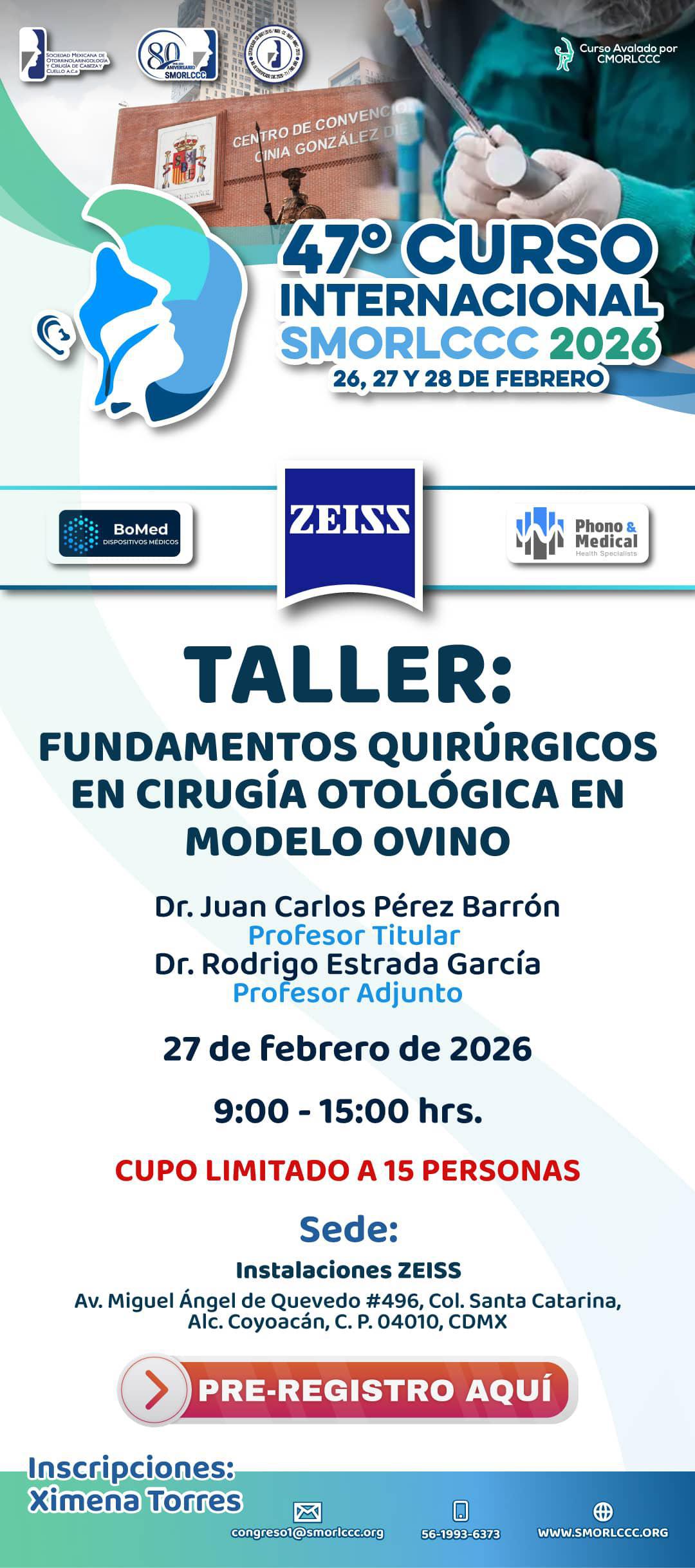 TALLER: FUNDAMENTOS QUIRÚRGICOS EN CIRUGÍA OTOLÓGICA EN MODELO OVINO