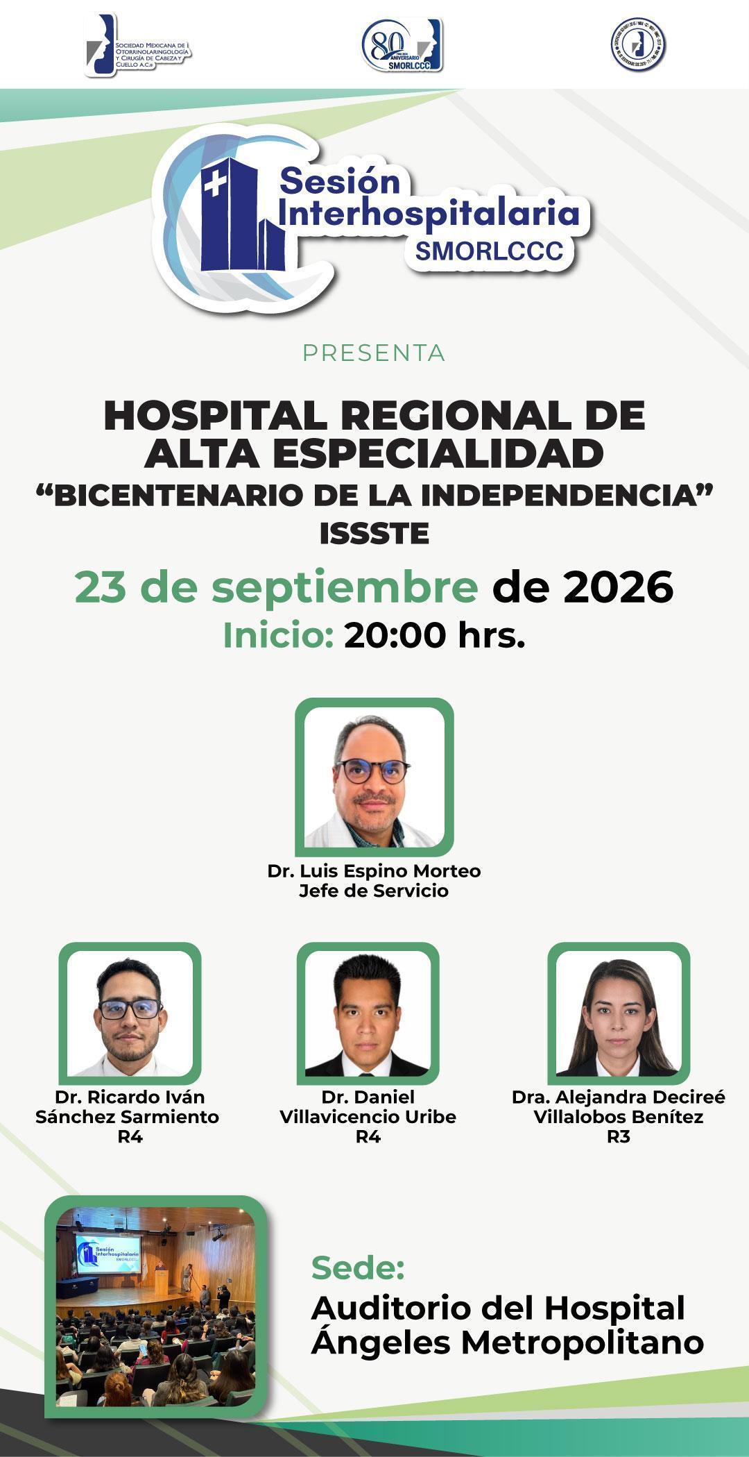 Sesión Interhospitalaria Septiembre 2026