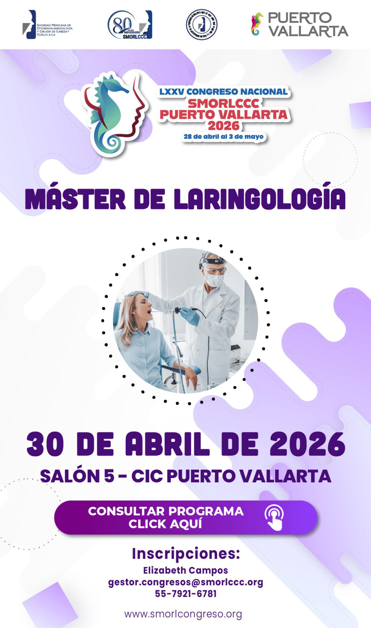 MÁSTER DE LARINGOLOGÍA 30 de Abril 2026