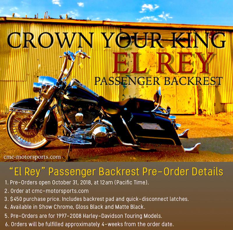 CMC MOTORSPORTS - El Rey Passenger Backrest