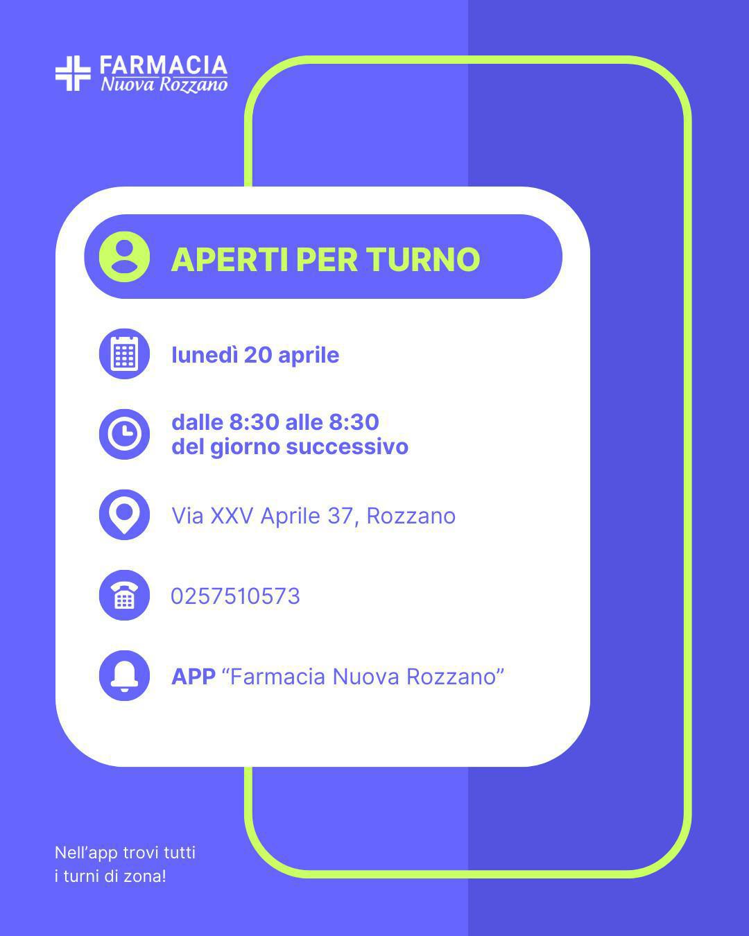 Aperti per turno H24 Aperti per turno H24
