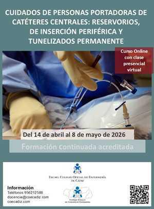 Cuidados de personas portadoras de catéteres centrales: Reservorios de inserciones periférica y tunelizados permanente