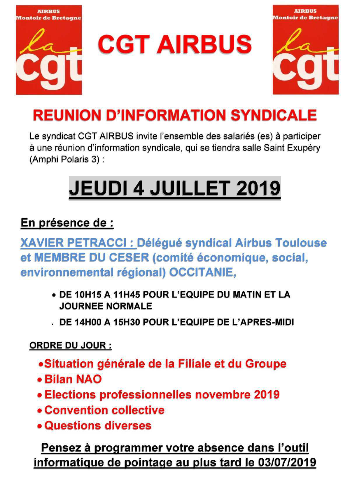 Réunion Information Syndicale
