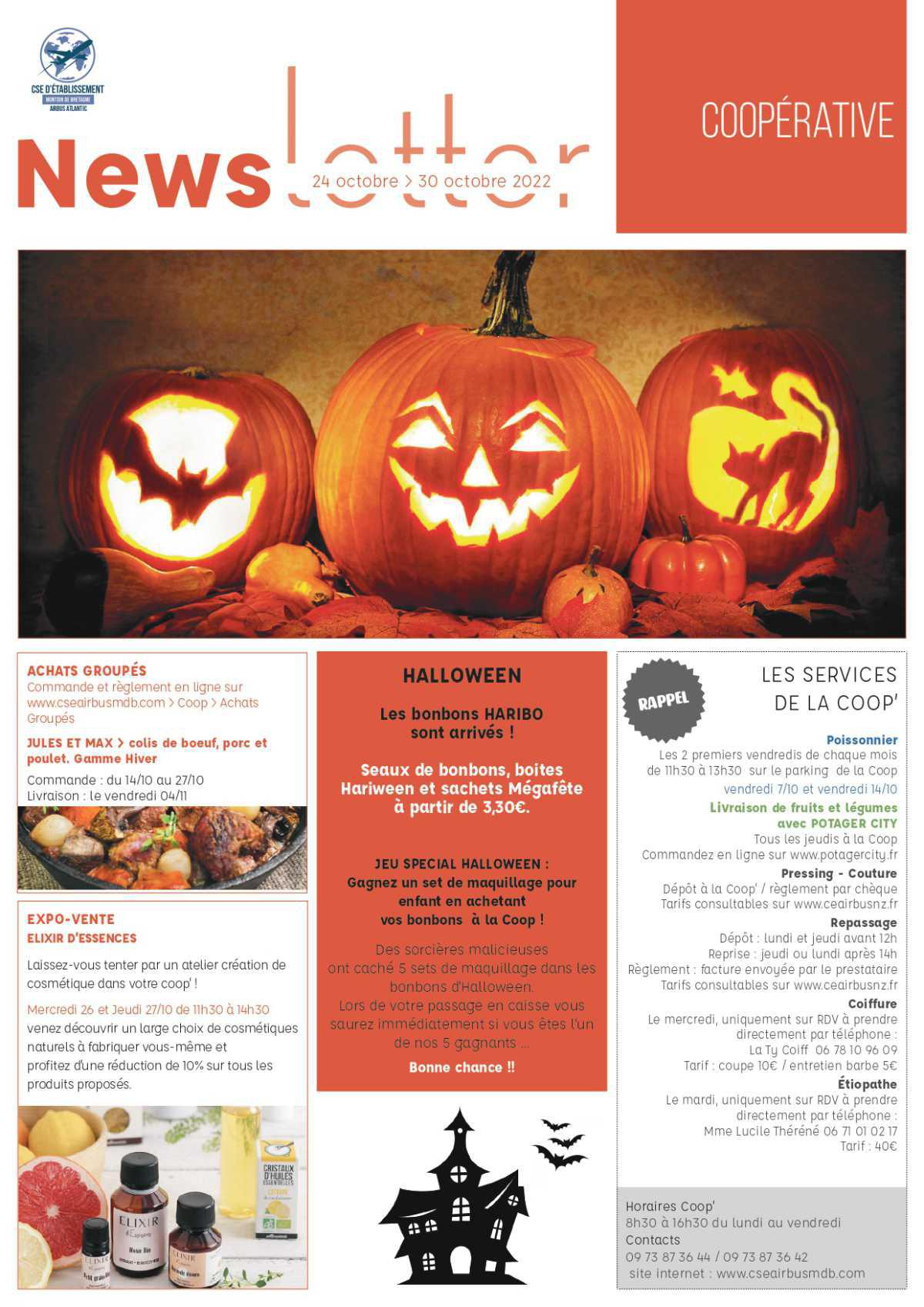 Newsletter du 24 octobre au 30 octobre 2022
