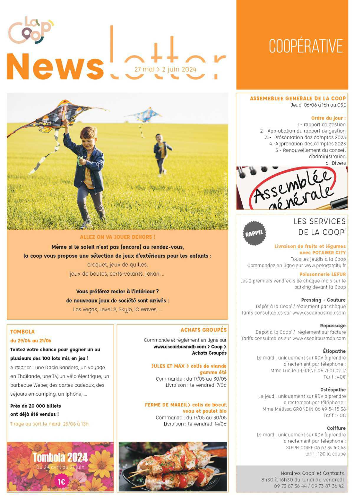 Newsletter du 27 mai au 31 mai 2024.