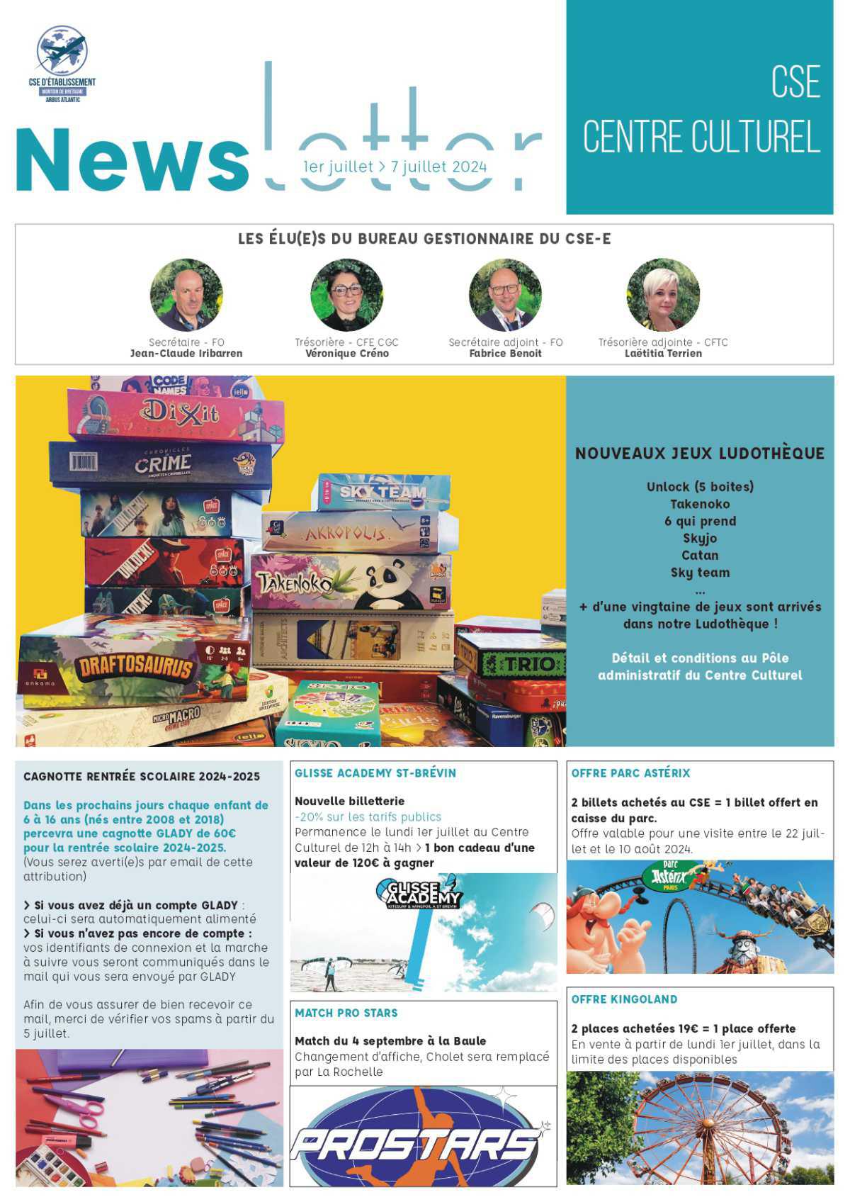 Newsletter du 1er au 7 juillet 2024