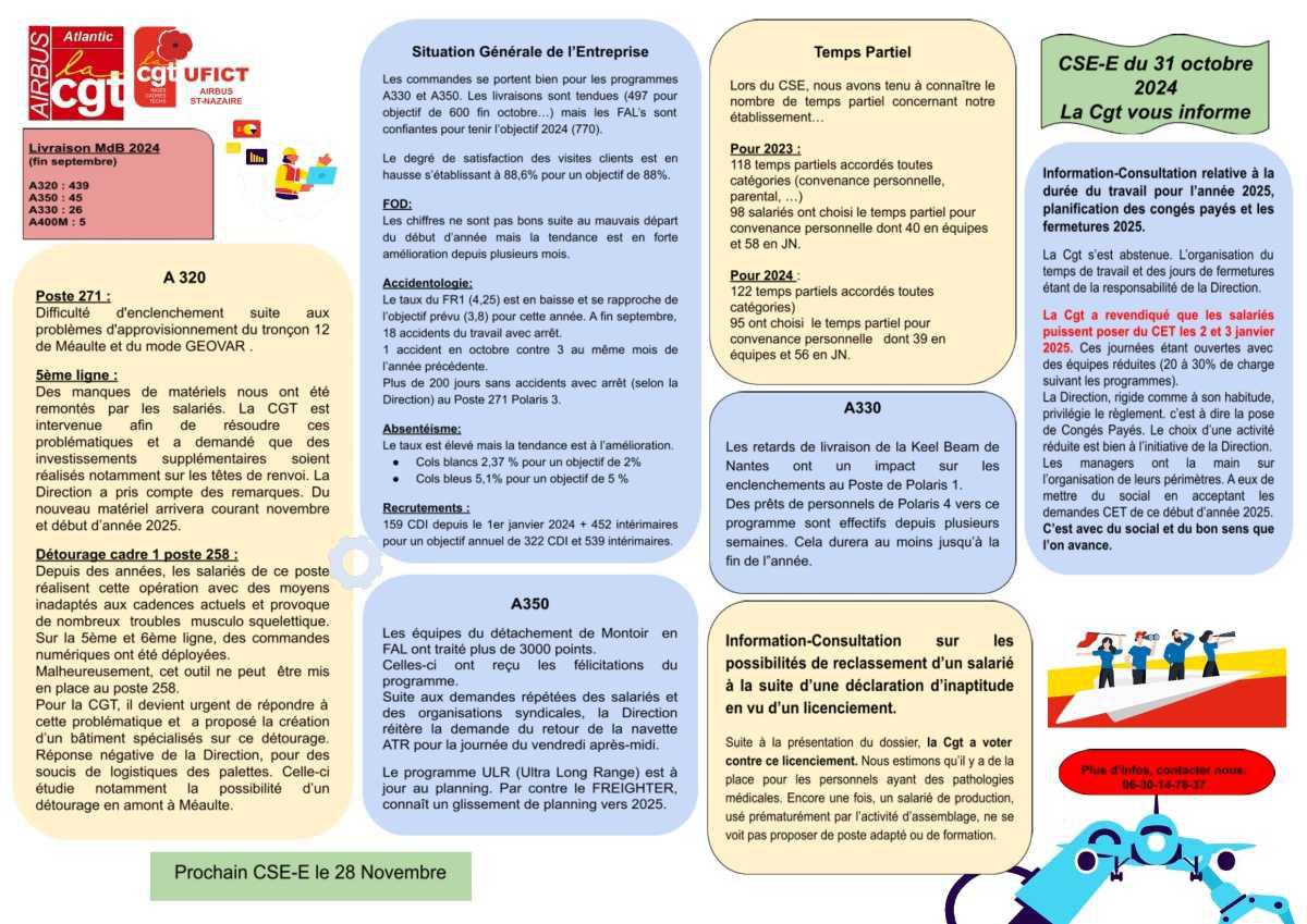 Compte rendu du CSE-E du 31 Octobre 2024