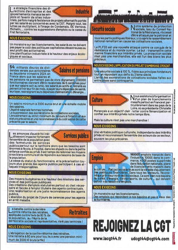 12 Décembre 2024: Défenses des emplois industriels et des services publics.