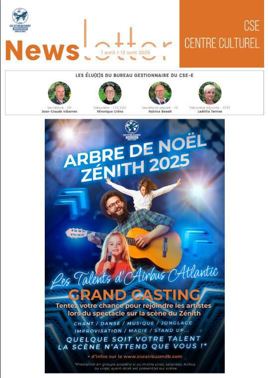 Newsletter du 7 au 11 Avril 2025.