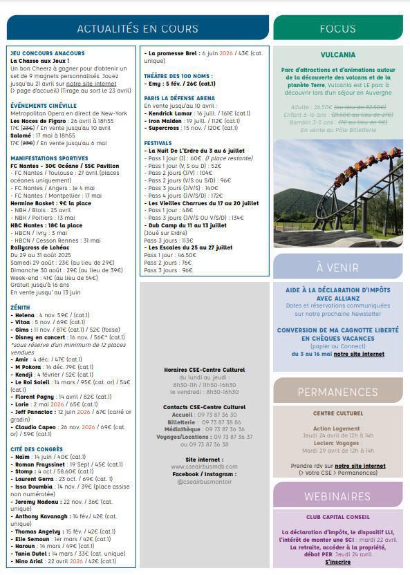 Newsletter du 14 au 18 Avril 2025.