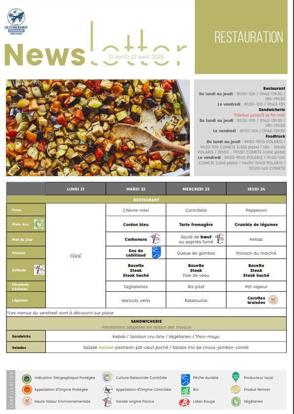 Newsletter du 22 au 25 Avril 2025.
