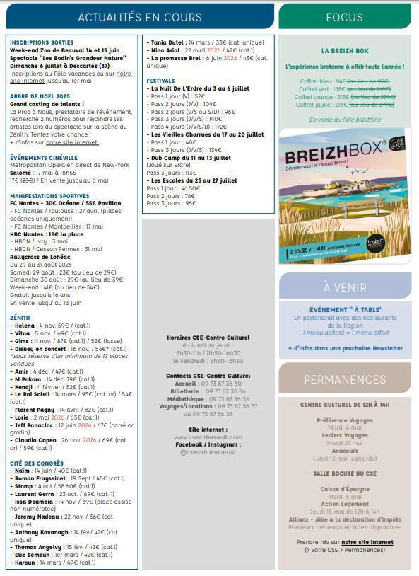 Newsletter du 28 Avril au 11 Mai 2025.