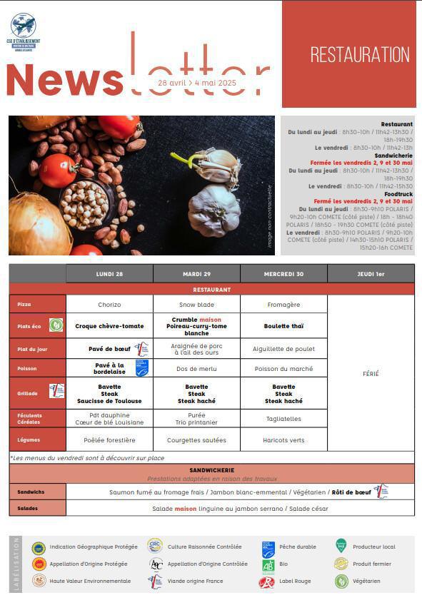 Newsletter du 28 Avril au 11 Mai 2025.