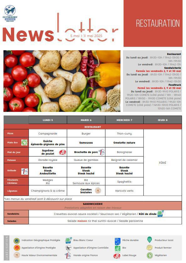 Newsletter du 28 Avril au 11 Mai 2025.