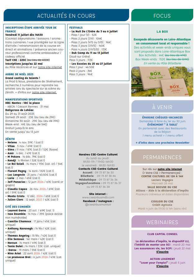 Newsletter du 19 au 25 mai 2025