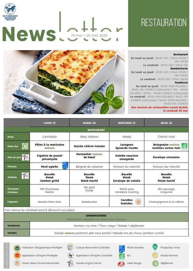 Newsletter du 19 au 25 mai 2025