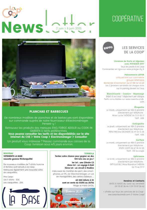Newsletter du 2 au 8 juin 2025
