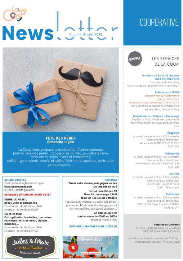 Newsletter du 9 au 15 juin 2025