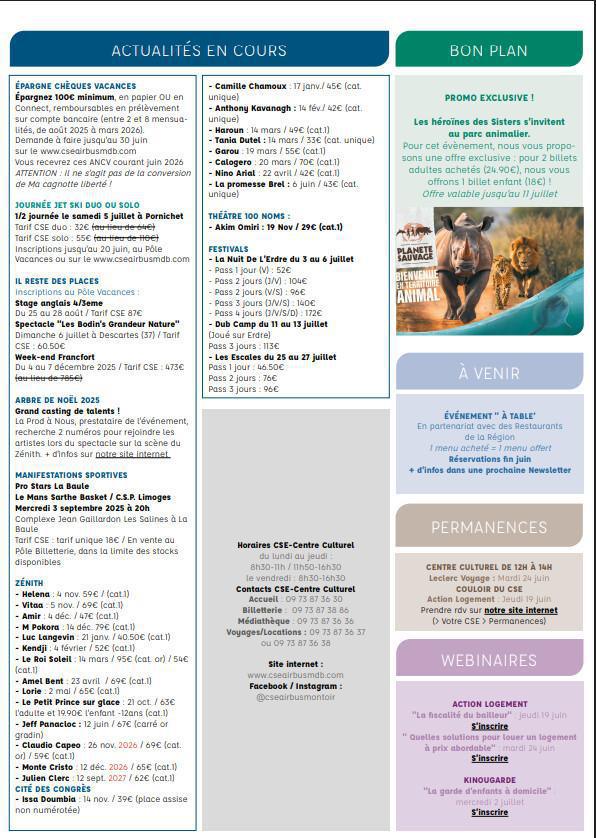 Newsletter du 16 au 20 juin 2025.