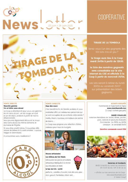 Newsletter du 23 au 27 Juin 2025.
