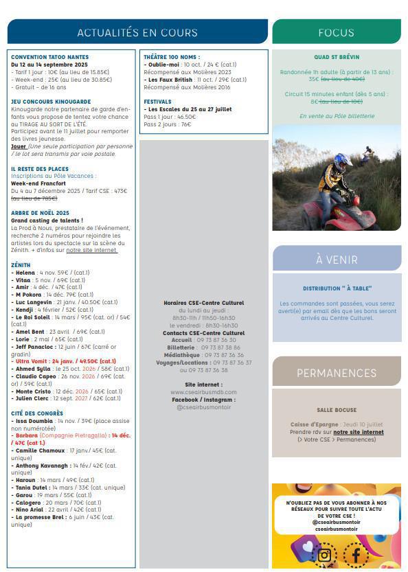 Newsletter du 7 au 11 juillet 2025.