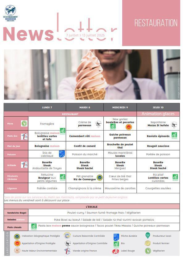 Newsletter du 7 au 11 juillet 2025.