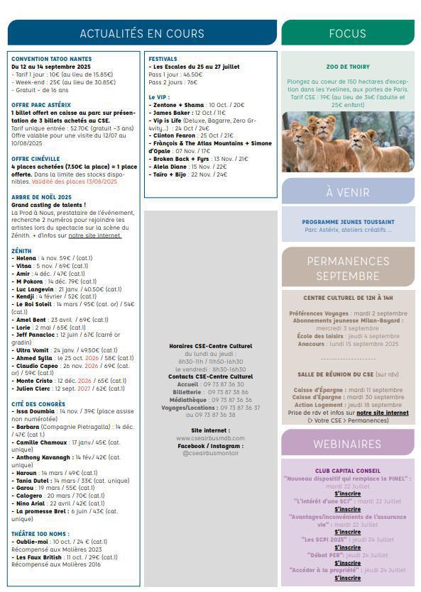 Newsletter du 14 au 18 Juillet 2025.