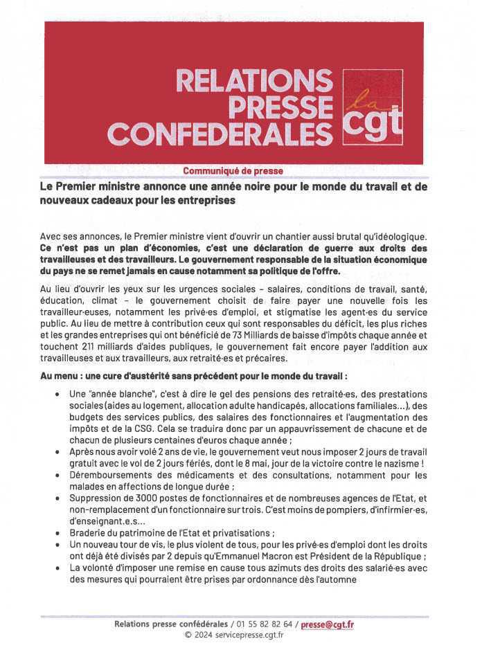 Communique de presse 