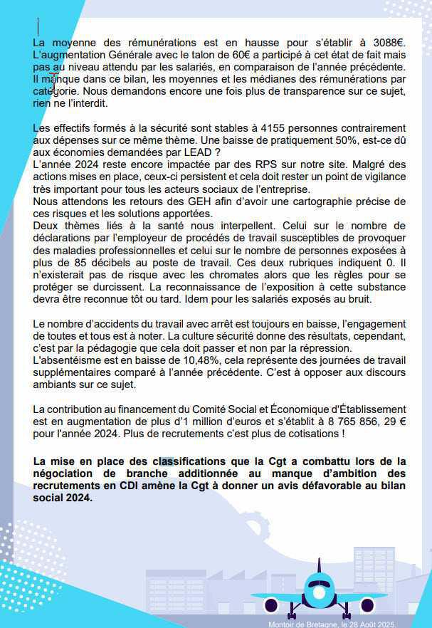 Bilan social 2024 : Déclaration CGT au CSE-E du 28 août 2025