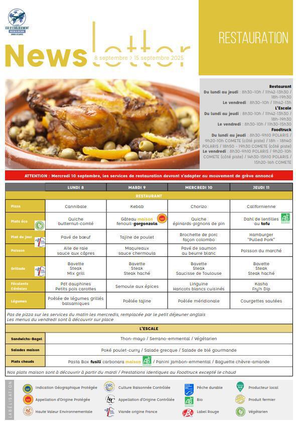 Newsletter du 8 au 12 septembre 2025.