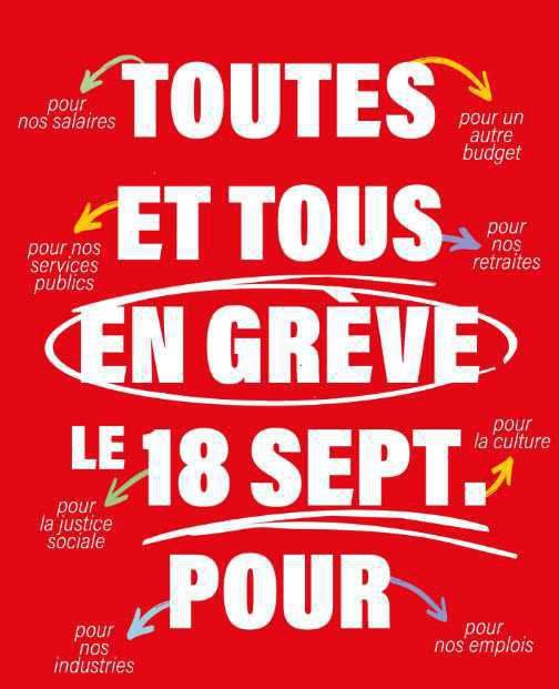 18 septembre : Toutes et tous en grève