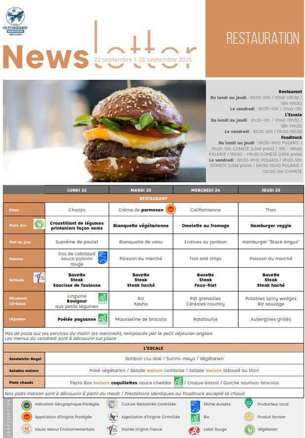 Newsletter du 22 au 28 septembre 2025