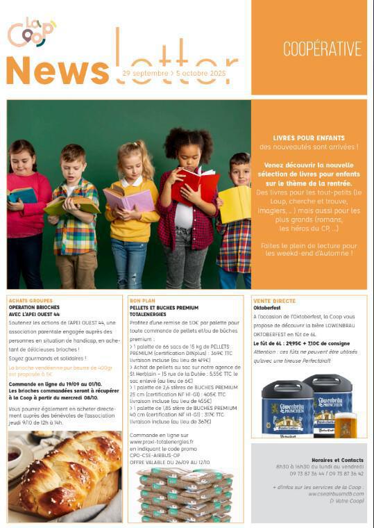 Newsletter du 29 septembre au 3 octobre 2025.
