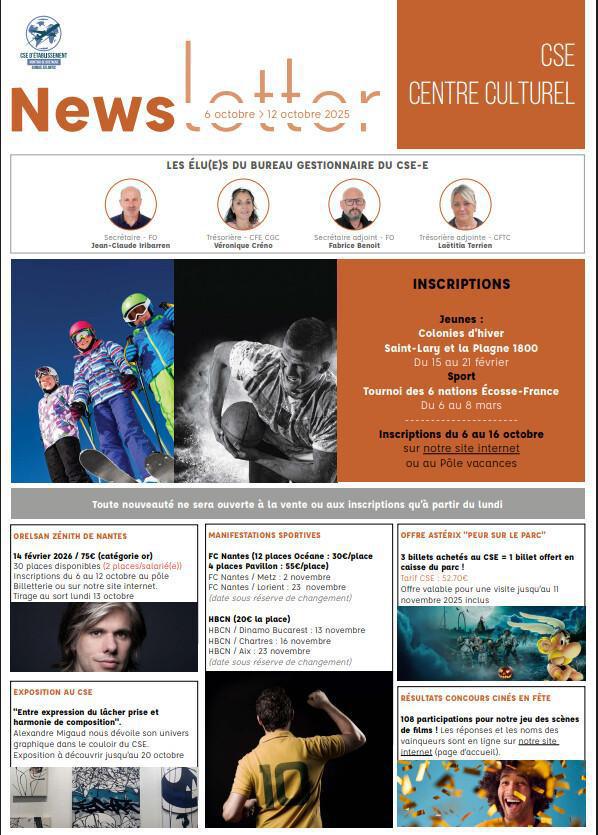 Newsletter du 6 au 10 Octobre 2025.