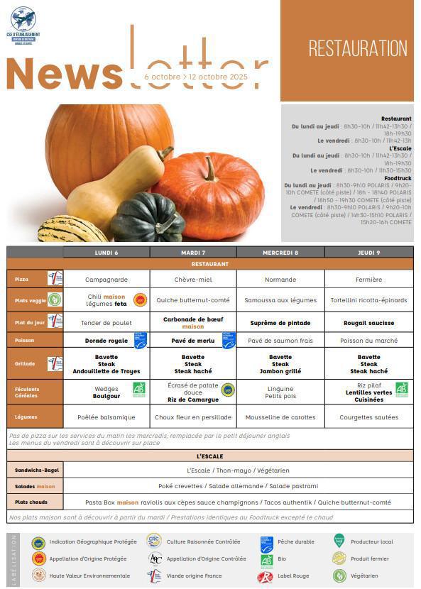 Newsletter du 6 au 10 Octobre 2025.
