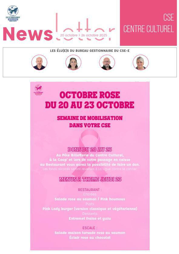 Newsletter du 20 au 24 Octobre 2025.