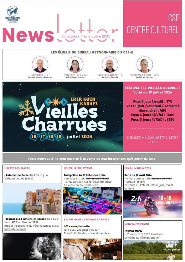 Newsletter du 20 au 24 Octobre 2025.